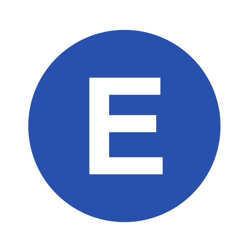 logo ligne E du métro de New York
